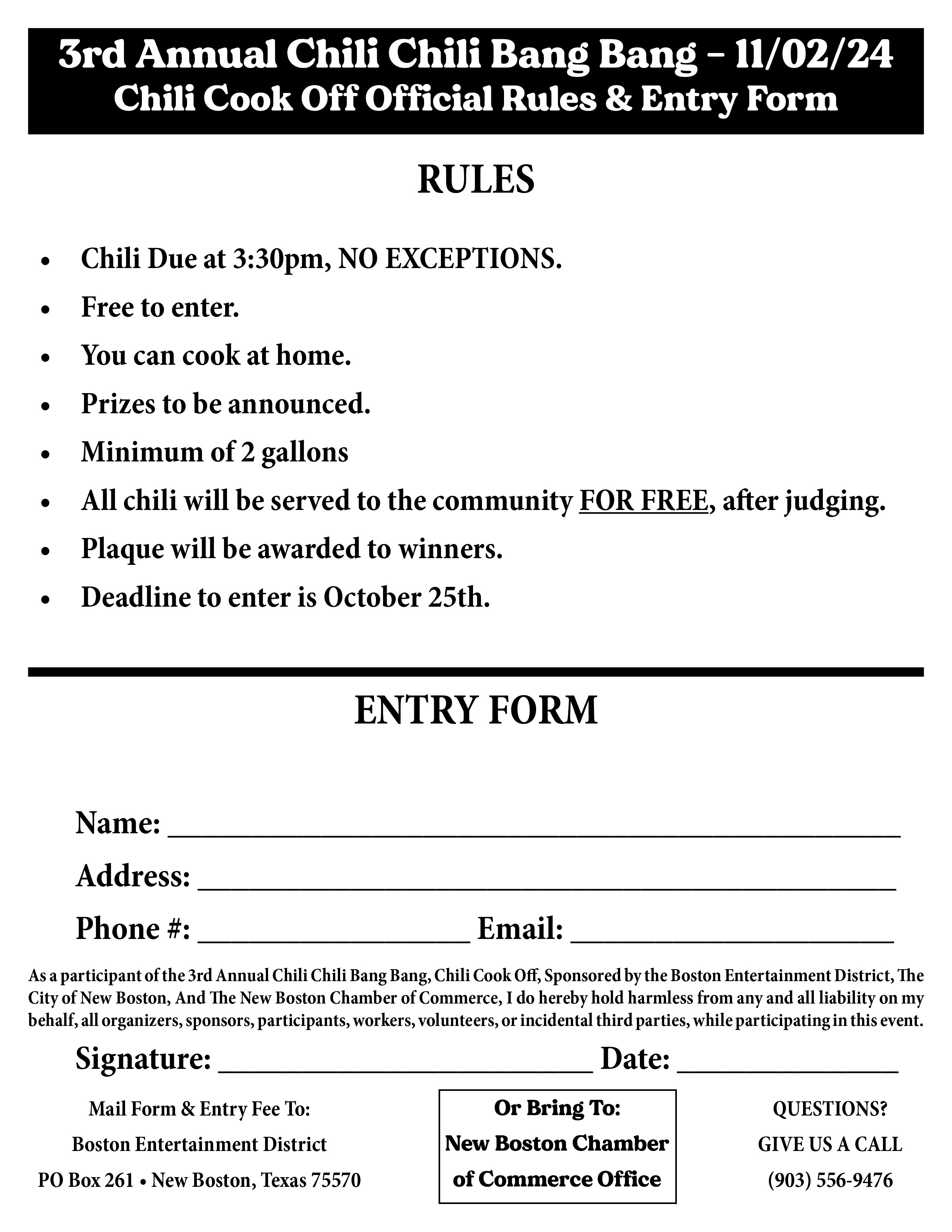 Chili Cookoff Entry Picture