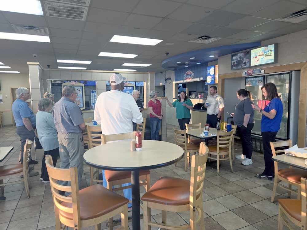 Kayla Updating Visitors at our Coffee Chat hosted by Dairy Queen Kayla Updating Visitors at our Coffee Chat hosted by Dairy Queen