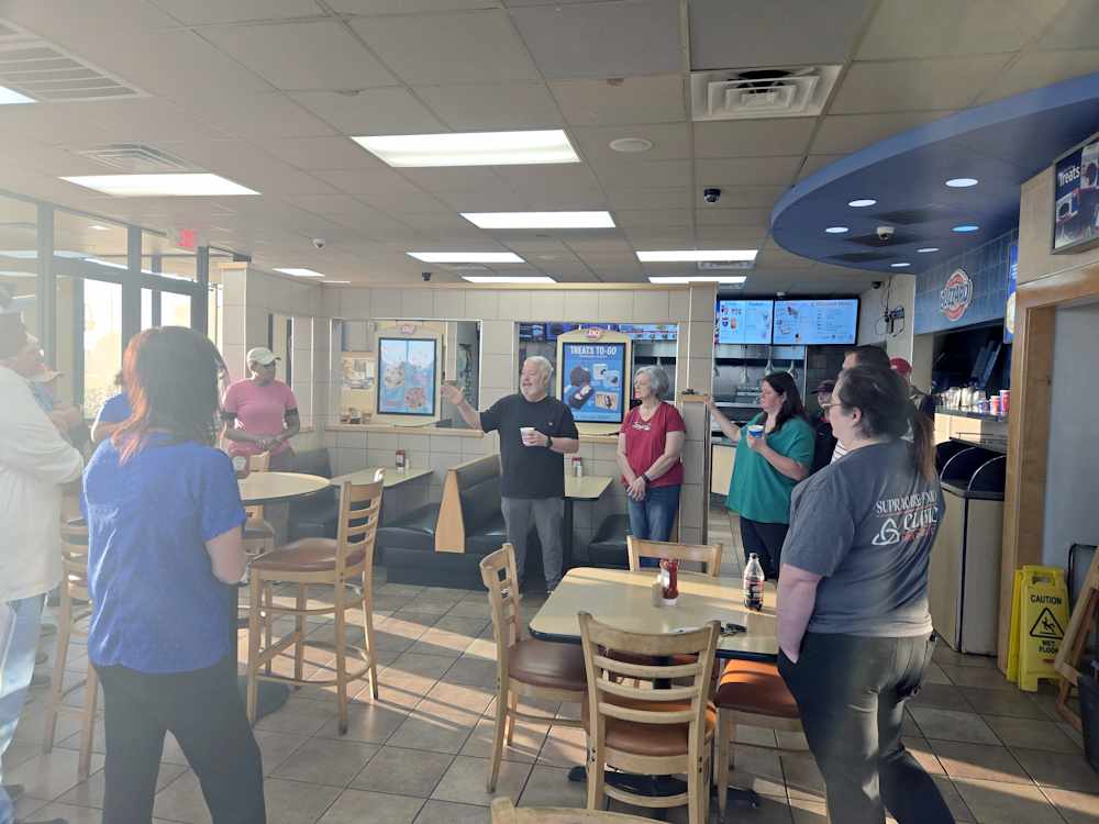 Mayor Ron Humphrey updating us at Dairy Queen about our New Boston City Mayor Ron Humphrey updating us at Dairy Queen about our New Boston City