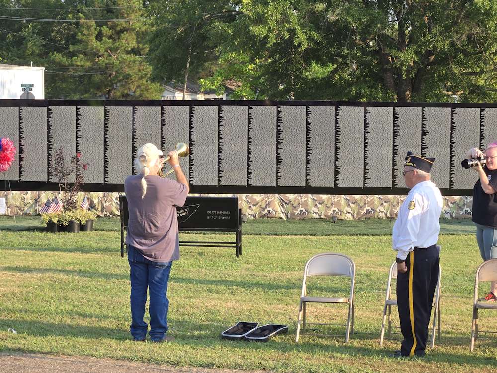 Taps being played to close ceremony Taps being played to close ceremony