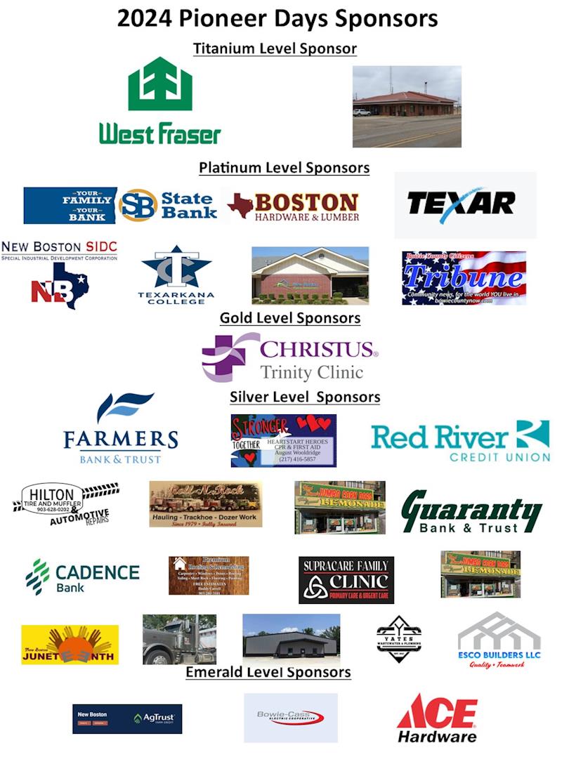 Pioneer Days Sponsors