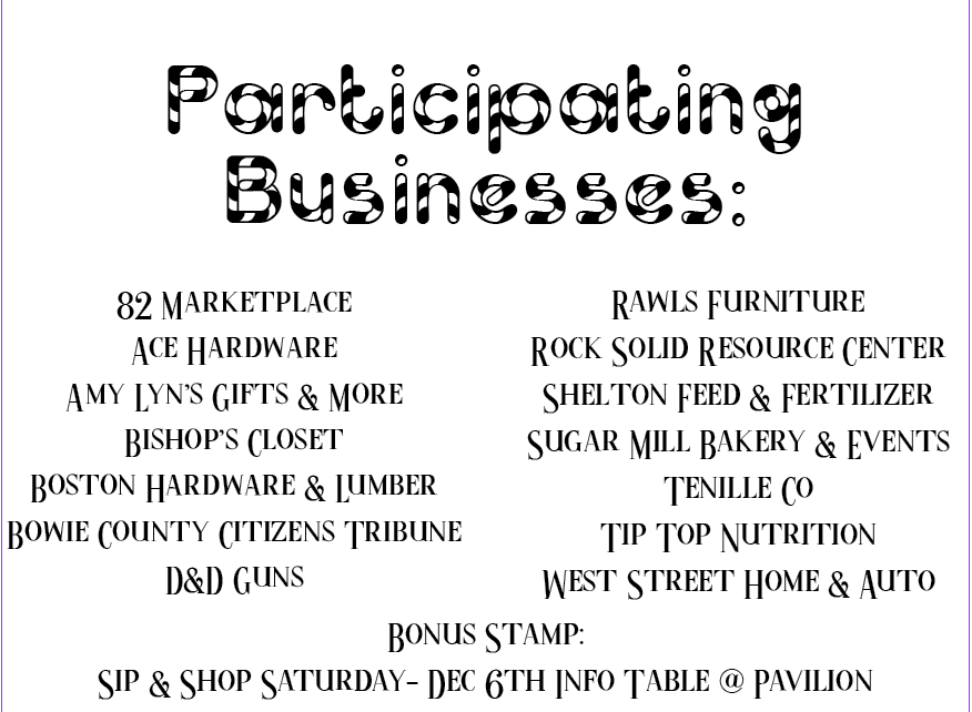 Participating Businesses for Shop Local 2025 Participating Businesses for Shop Local 2025