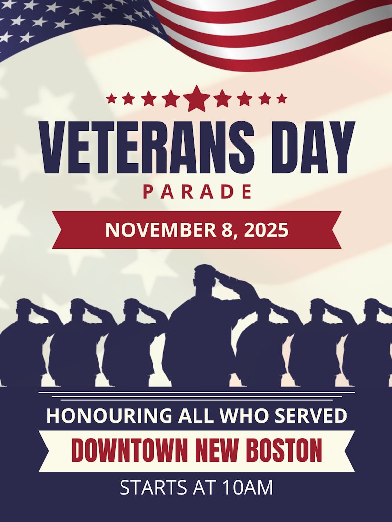 Veterans Day Parade - Nov 8 - Downtown New Boston Veterans Day Parade - Nov 8 - Downtown New Boston