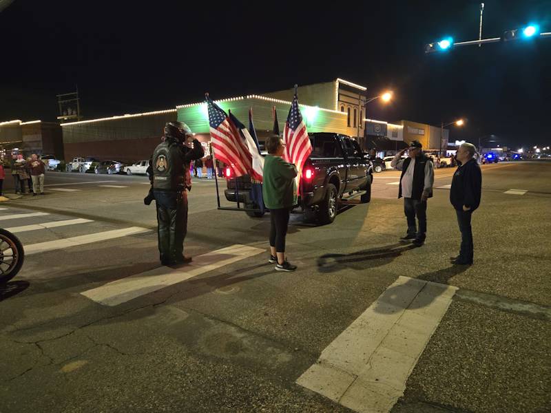 Heather Russell signing the National Anthem Annual Christmas Parade 2025 Pictures