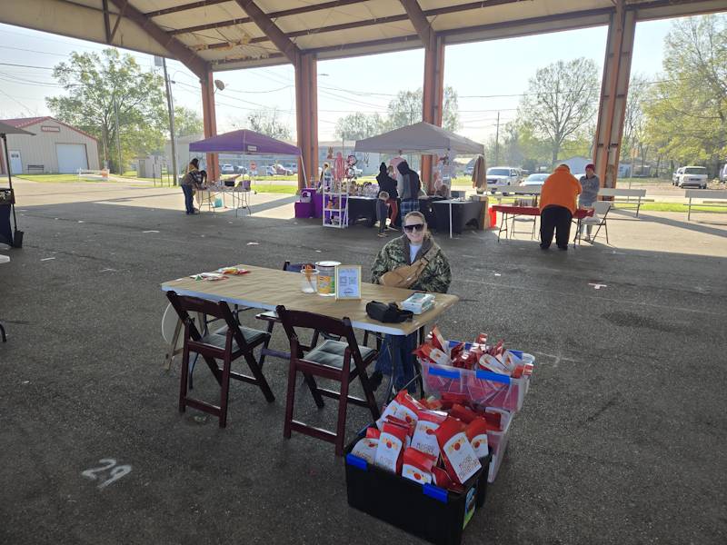 Vendors getting ready for the Sip & Shop at the Pavilion
