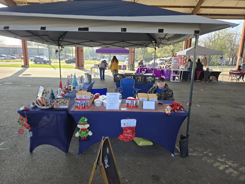 Vendors getting ready for the Sip & Shop at the Pavilion