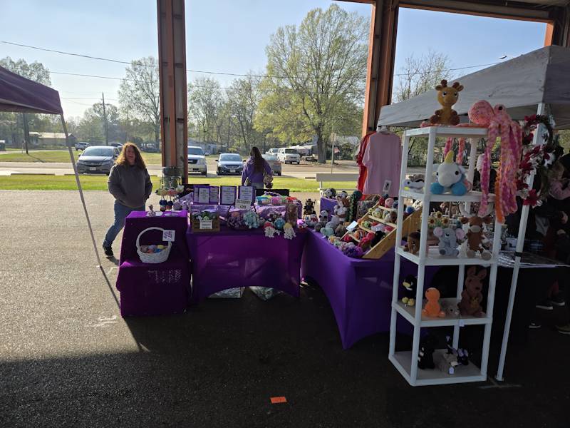 Vendors getting ready for the Sip & Shop at the Pavilion