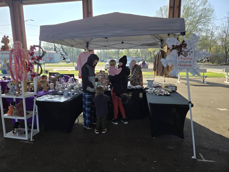 Vendors getting ready for the Sip & Shop at the Pavilion