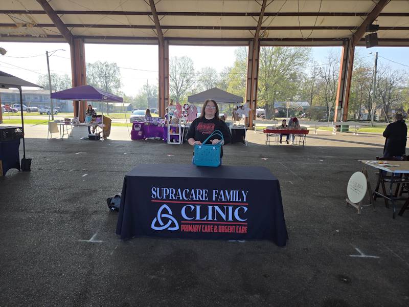 Vendors getting ready for the Sip & Shop at the Pavilion