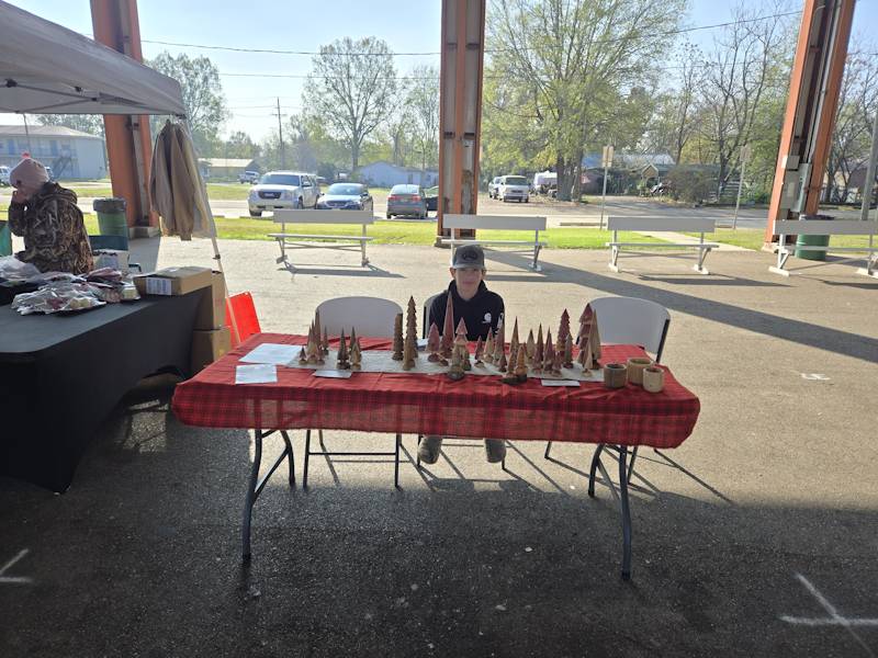 Vendors getting ready for the Sip & Shop at the Pavilion