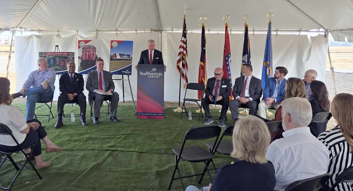 Dignitaries speaking about the Commissioning