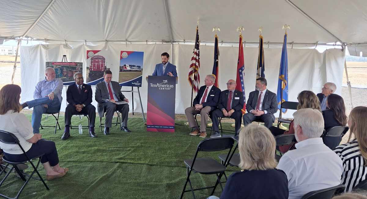 Dignitaries speaking about the Commissioning